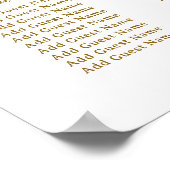 Gelbe Mimosa-Hochzeitssitzplan Poster (Ecke)
