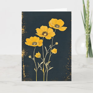 Gelbe Minimalist Blumen Geburtstag Karte