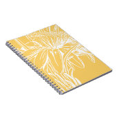 Gelbe Minimalistische botanische Blumenlinie Notizblock (Rechte Seite)