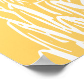 Gelbe Minimalistische botanische Blumenlinie Poster (Ecke)