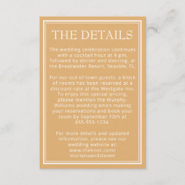 Gelbe Minimalistische Hochzeit Begleitkarte