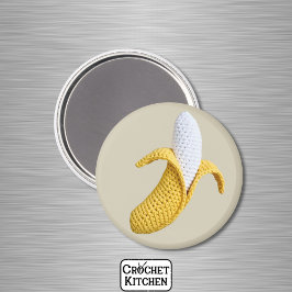 Gelbe Minimalistische Oma Frucht Crochet Banana Magnet
