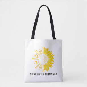 Gelbe Minimalistische Sonnenblume Tasche
