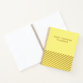 Gelbe Minimalistische Streifen Babyduschplanner Notizblock (Innenseite)