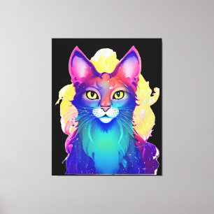 Gelbe Mit Augen Katze Leinwanddruck