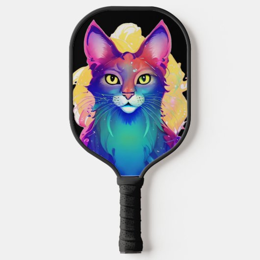 Gelbe Mit Augen Katze Pickleball Schläger (Vorderseite)
