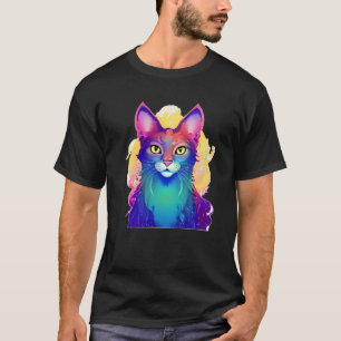 Gelbe Mit Augen Katze T-Shirt