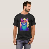 Gelbe Mit Augen Katze T-Shirt (Vorne ganz)