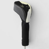 Gelbe Mit Augen Schwarzkatze Golf Headcover (angewinkelt)