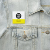 Gelbe Mitarbeiter-Pin-Namensschilder oder Magnetis Namensschild (Beispiel)