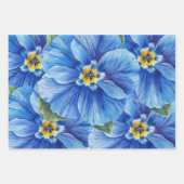 Gelbe Mitte der blauen Blume Geschenkpapier Set (Vorderseite 3)
