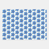 Gelbe Mitte der blauen Blume Geschenkpapier Set (Vorderseite 2)