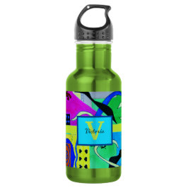 Gelbe Mode Abstrakte Inspiration aus Matisse Edelstahlflasche