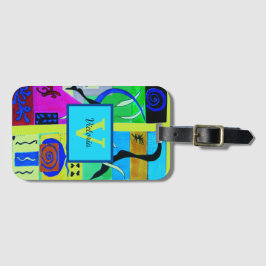 Gelbe Mode Abstrakte Inspiration aus Matisse Gepäckanhänger