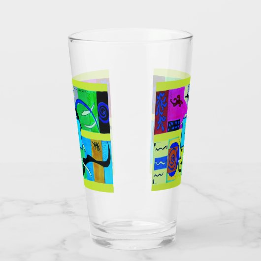 Gelbe Mode Abstrakte Inspiration aus Matisse Glas (Links)