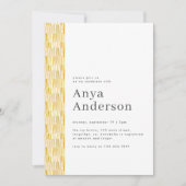 Gelbe moderne abstrakte Geburtstagsfeier Einladung (Vorderseite)