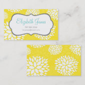 Gelbe moderne Blume Visitenkarte (Vorne/Hinten)
