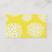Gelbe moderne Blume Visitenkarte (Rückseite)