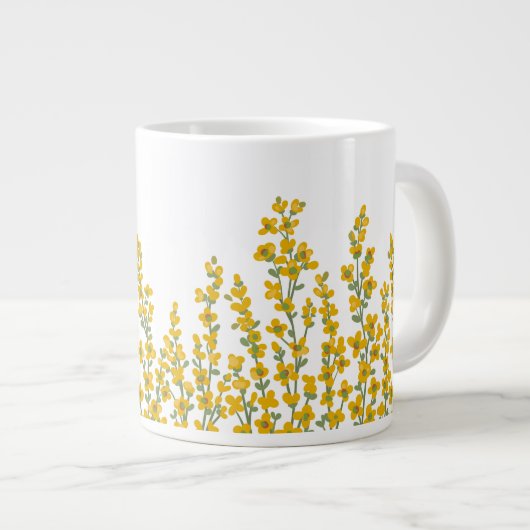 Gelbe, moderne Blumengärten blühen Jumbo-Tasse (Vorderseite Rechts)