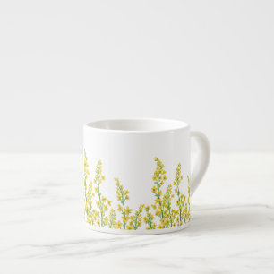 Gelbe, moderne Citrine Blumenblüten Espressotasse
