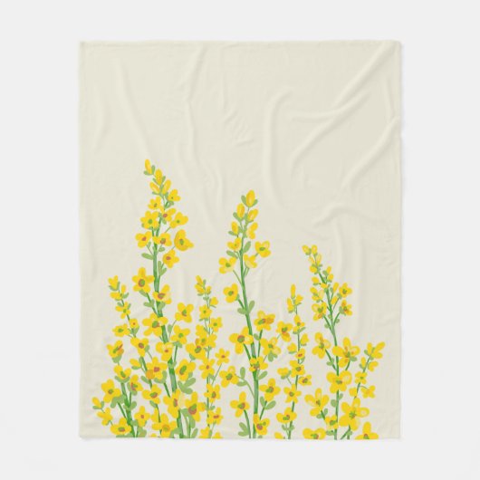 Gelbe, moderne Citrine Blumenblüten Fleecedecke (Vorderseite)