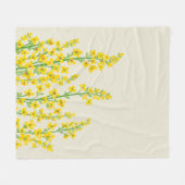 Gelbe, moderne Citrine Blumenblüten Fleecedecke (Vorderseite (Horizontal))