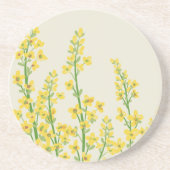 Gelbe, moderne Citrine Blumenblüten Getränkeuntersetzer (Vorne)