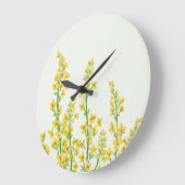 Gelbe, moderne Citrine Blumenblüten Große Wanduhr (Winkel)