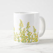 Gelbe, moderne Citrine Blumenblüten Jumbo-Tasse (Vorderseite Rechts)