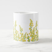 Gelbe, moderne Citrine Blumenblüten Jumbo-Tasse (Vorderseite)