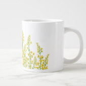 Gelbe, moderne Citrine Blumenblüten Jumbo-Tasse (Rechts)