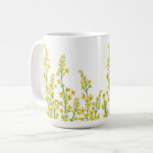 Gelbe, moderne Citrine Blumenblüten Kaffeetasse (Vorderseite Links)