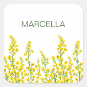 Gelbe, moderne Citrine Blumenblüten Quadratischer Aufkleber (Vorderseite)