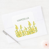 Gelbe, moderne Citrine Blumenblüten Quadratischer Aufkleber (Umschlag)