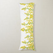 Gelbe, moderne Citrine Blumenblüten Seitenschläferkissen (Vorderseite Vertikal)