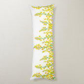 Gelbe, moderne Citrine Blumenblüten Seitenschläferkissen (Rückseite (Vertikal))