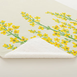 Gelbe, moderne Citrine Blumenblüten Sherpadecke