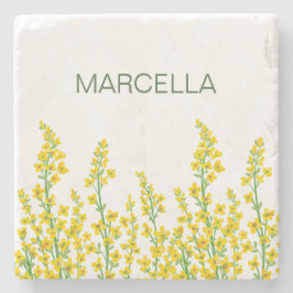 Gelbe, moderne Citrine Blumenblüten Steinuntersetzer