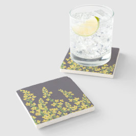 Gelbe, moderne Citrine Blumenblüten Steinuntersetzer