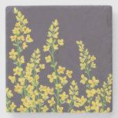 Gelbe, moderne Citrine Blumenblüten Steinuntersetzer (Vorderseite)