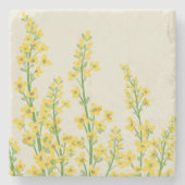 Gelbe, moderne Citrine Blumenblüten Steinuntersetzer (Vorderseite)