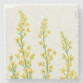 Gelbe, moderne Citrine Blumenblüten Steinuntersetzer (Vorderseite)