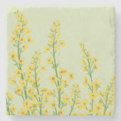 Gelbe, moderne Citrine Blumenblüten Steinuntersetzer (Vorderseite)