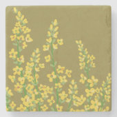 Gelbe, moderne Citrine Blumenblüten Steinuntersetzer (Vorderseite)