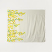 Gelbe, moderne Citrine Blumenblüten Wandteppich (Vorderseite (Horizontal))