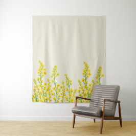 Gelbe, moderne Citrine Blumenblüten Wandteppich