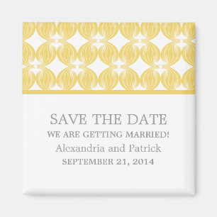 Gelbe moderne Dekos speichern das Datumsfenster Magnet