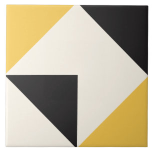 Gelbe moderne geometrische Form Muster Fliese