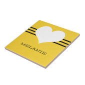 Gelbe, moderne Herzkachel Fliese (Seite)