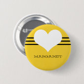 Gelbe moderne Herztaste Button (Vorne & Hinten)